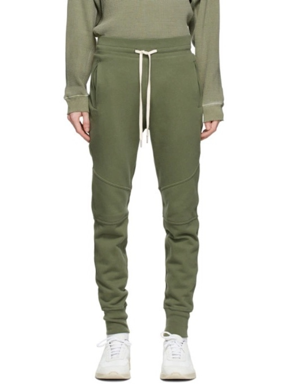 John Elliott Olive Drawstring Joggers - Slim Tapered Sweatpants